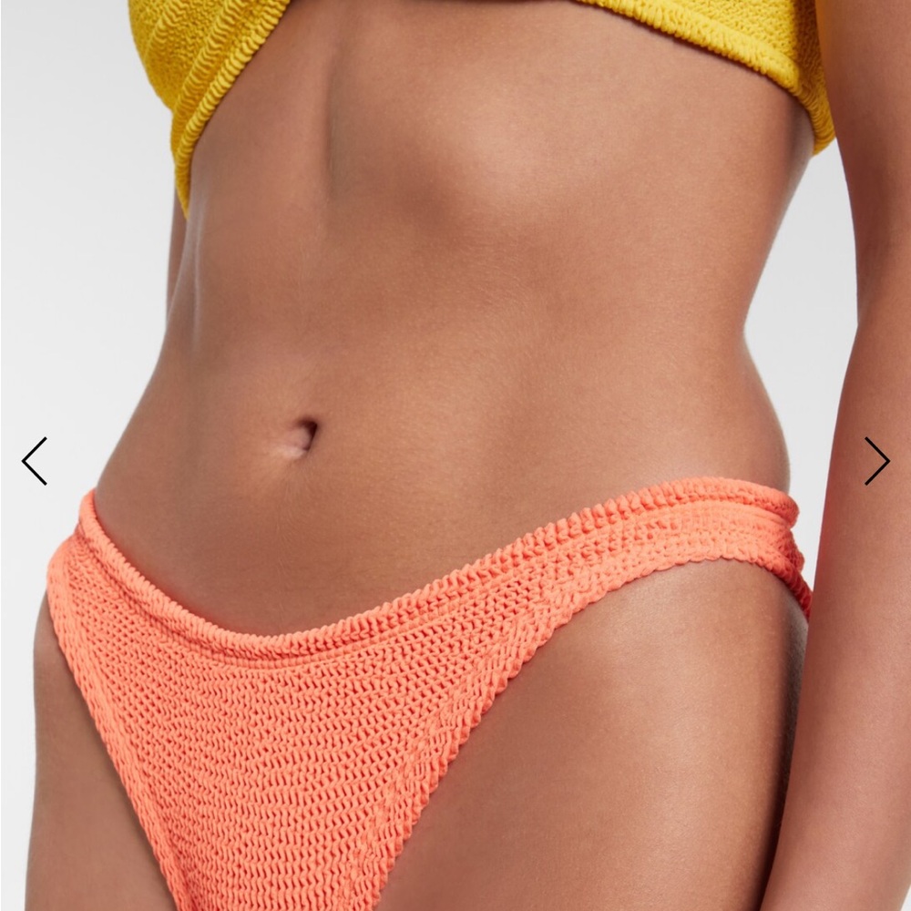 Hunza G crinkle bikini bottom one size Bright Orange Bikini Bottom